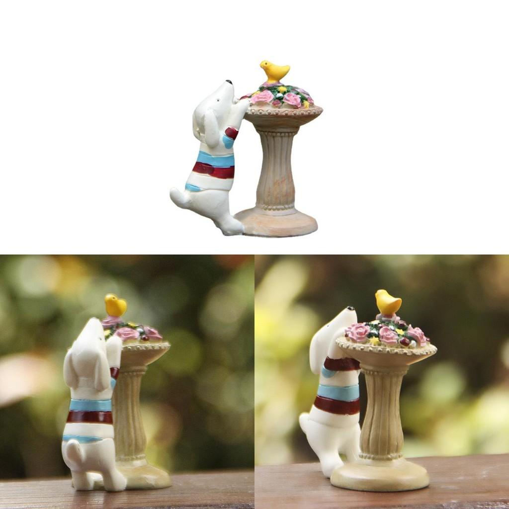 Cartoon Resin Dog Miniature Garden Ornament Creative Craft For Gift Home Use