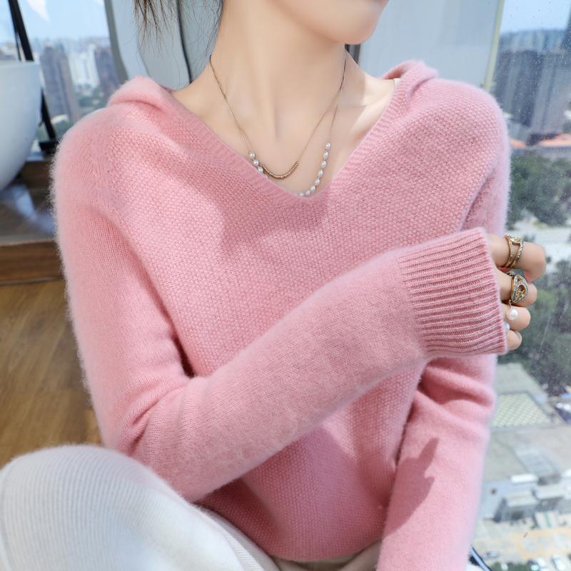 Женский кашемировый свитер Qinghe Cashmere 30% Кашемир 70% Шерсть Осенне-зимний кашемировый пуловер Мягкий и теплый