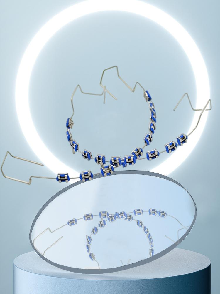 2 шт. Стоматологические накладные брекеты с коробкой для хранения Временное украшение для зубов Цветной стоматологический декор Брекеты для ежедневной защиты зубов