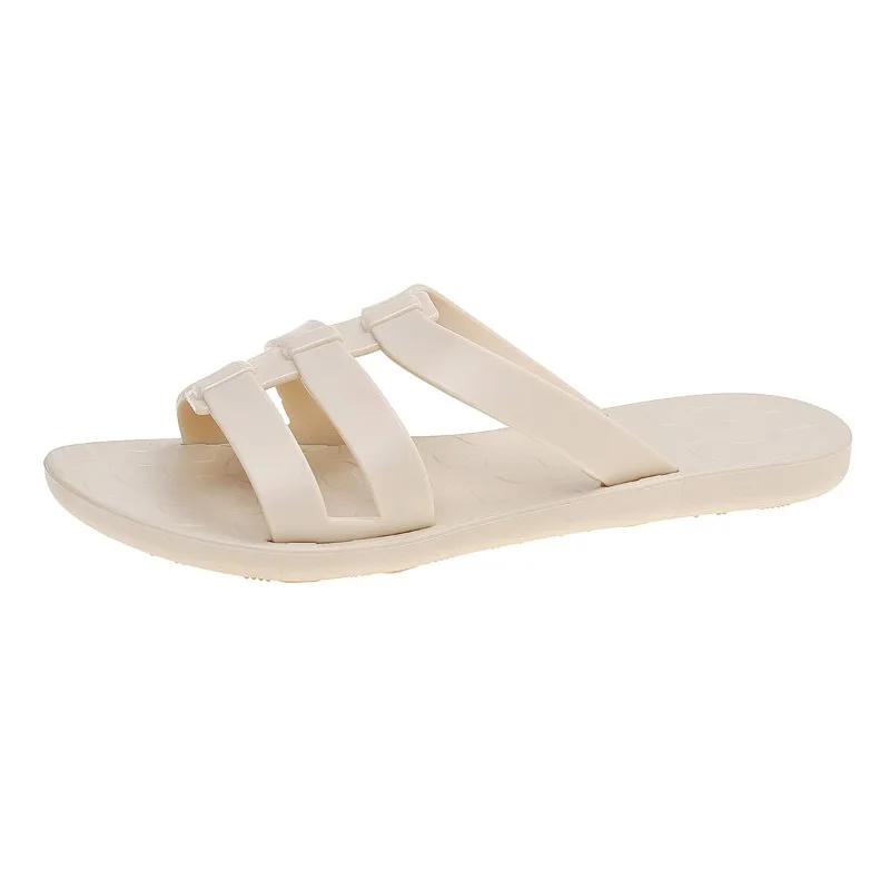 Женская обувь Горячая распродажа Шлепанцы женские с открытым носком Модные больших размеров Повседневные шлепанцы Женские летние Шлепанцы на плоской подошве с круглым носком