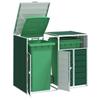 VidaXL Wheeled Storage for Bins for Two Bins Steel, Bin Storage, Garden Bin Storage, 4006175