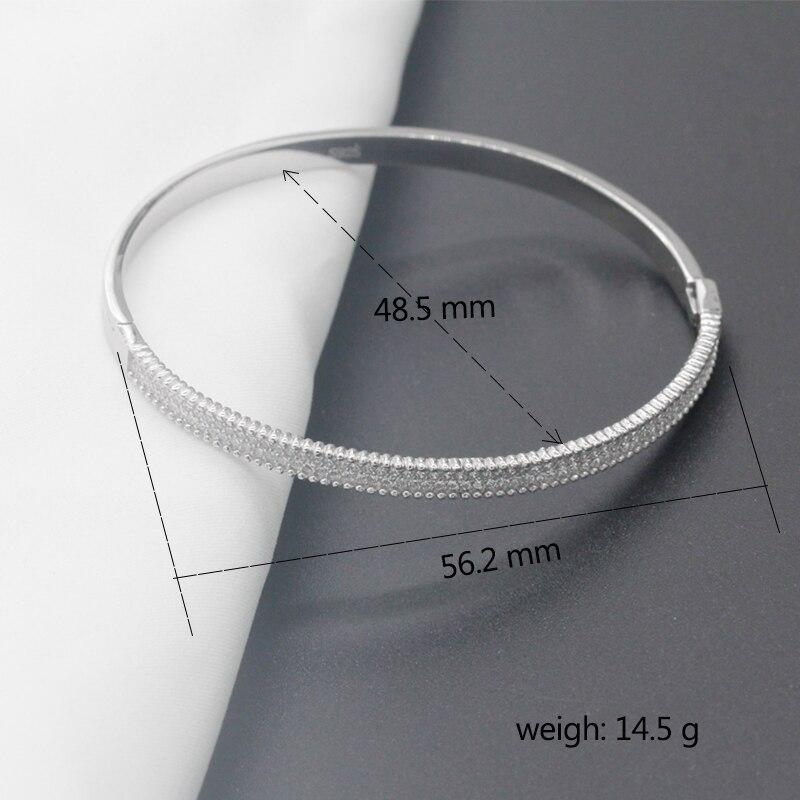 Настоящие браслеты из стерлингового серебра 925 пробы Браслеты 925 пробы с прозрачным кубическим фианитом для женщин Европейские браслеты из Дубая