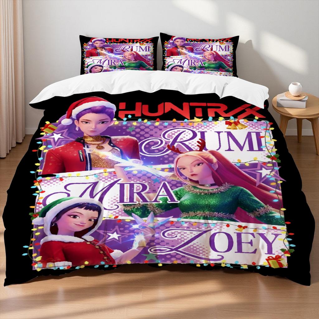 Рождественский K-Pop Тематический Красочный Принт Полиэстер Студенческое Общежитие Простыня Пододеяльник Детский Подарок Домашний Текстиль