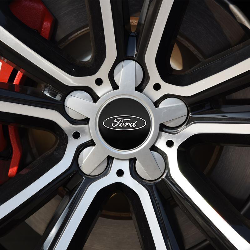 56mm 4Pcs Wheel Center Hubcap For Ford Focus Mondeo Edge Ecosport Ranger Fiesta Fusion Kuga Car Styling Logo Exterior Accessorie CVY1