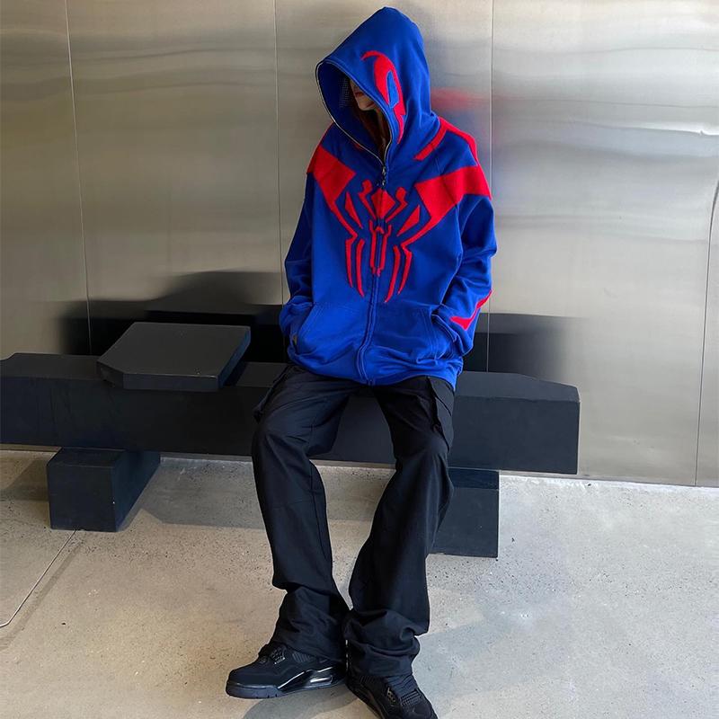 Толстовка с капюшоном в стиле оверсайз, уличная одежда, весна Y2K, готическая, панк-толстовка в стиле Харадзюку с алфавитом, полная молния, женская повседневная свободная толстовка, топы