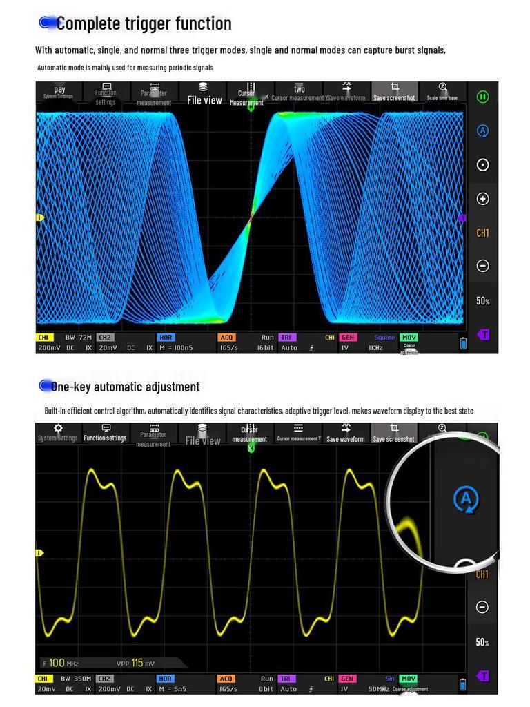 FNIRSI DPOS350P 4-в-1 350M Планшет: Осциллограф, Генератор сигналов, Анализатор спектра, Частотомер