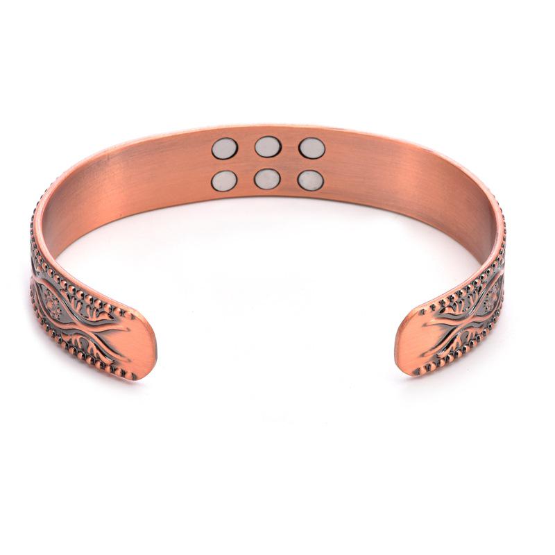 Ретро-магнитный браслет с цветами сливы и акантом, медь
