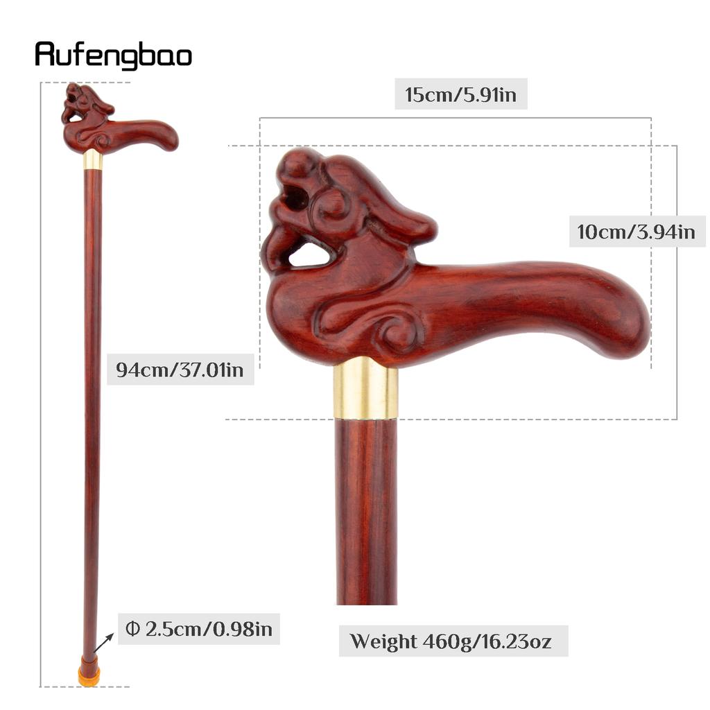 Красный дракон деревянная одношарнирная модная трость декоративная косплейная трость Хэллоуин булава костыль жезл 94 см