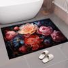 Прочный скандинавский цветочный коврик для пола, супервпитывающий, нескользящий, с принтом, коврик для пола в ванну, мягкий, утолщенный, декор для дома
