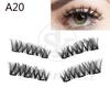 SK SKONHED 4 Pcs Sexy Long Cilia Glue-free Triple Magnet Extension Tools False Eyelashes Cross Wispy