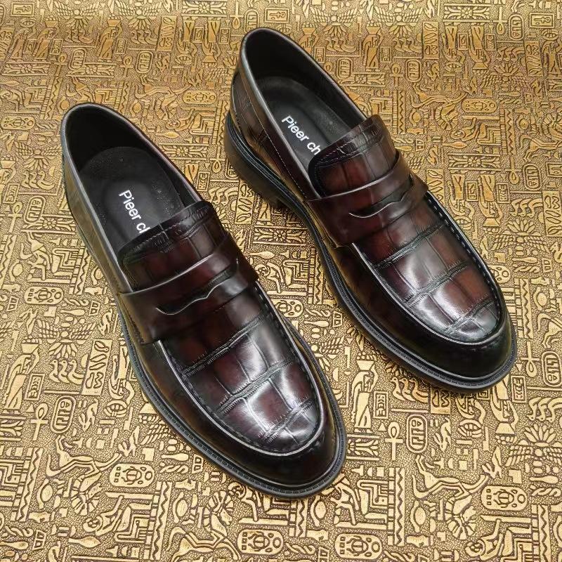 Высококачественные лоферы из коровьей кожи первого слоя, мужские кожаные туфли в британском стиле, лакированные деловые туфли из натуральной кожи, облегающие ногу туфли Doudou