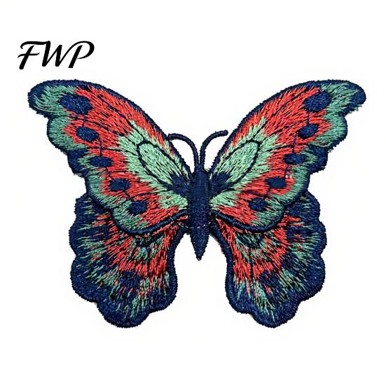 Polyester Butterfly Patches Embroidery Patch, Iron on Applique, Embroidered Patch Decorative for T-shirts Jeans Jackets Hats Applique