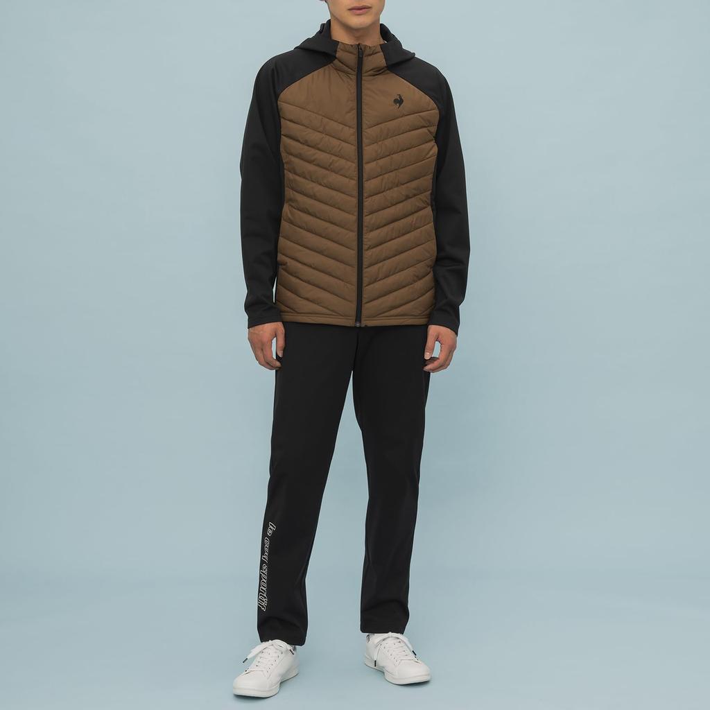 Le Coq Sportif Гибридная утепленная куртка XO длинная черная коричневая, водоотталкивающая, ветрозащитная, теплая, технология поглощения света и генерации тепла, HEATNAVI,
