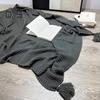 Вязаное одеяло в скандинавском стиле, однотонное одеяло с бахромой, анти-катышковое одеяло с кисточками для домашнего декора, кровати, дивана, путешествий