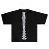 Creative Spine Printed Pure Cotton T-shirt Men and Women with The Same Round Neck Cotton Short-sleeved T-shirt Drak Style