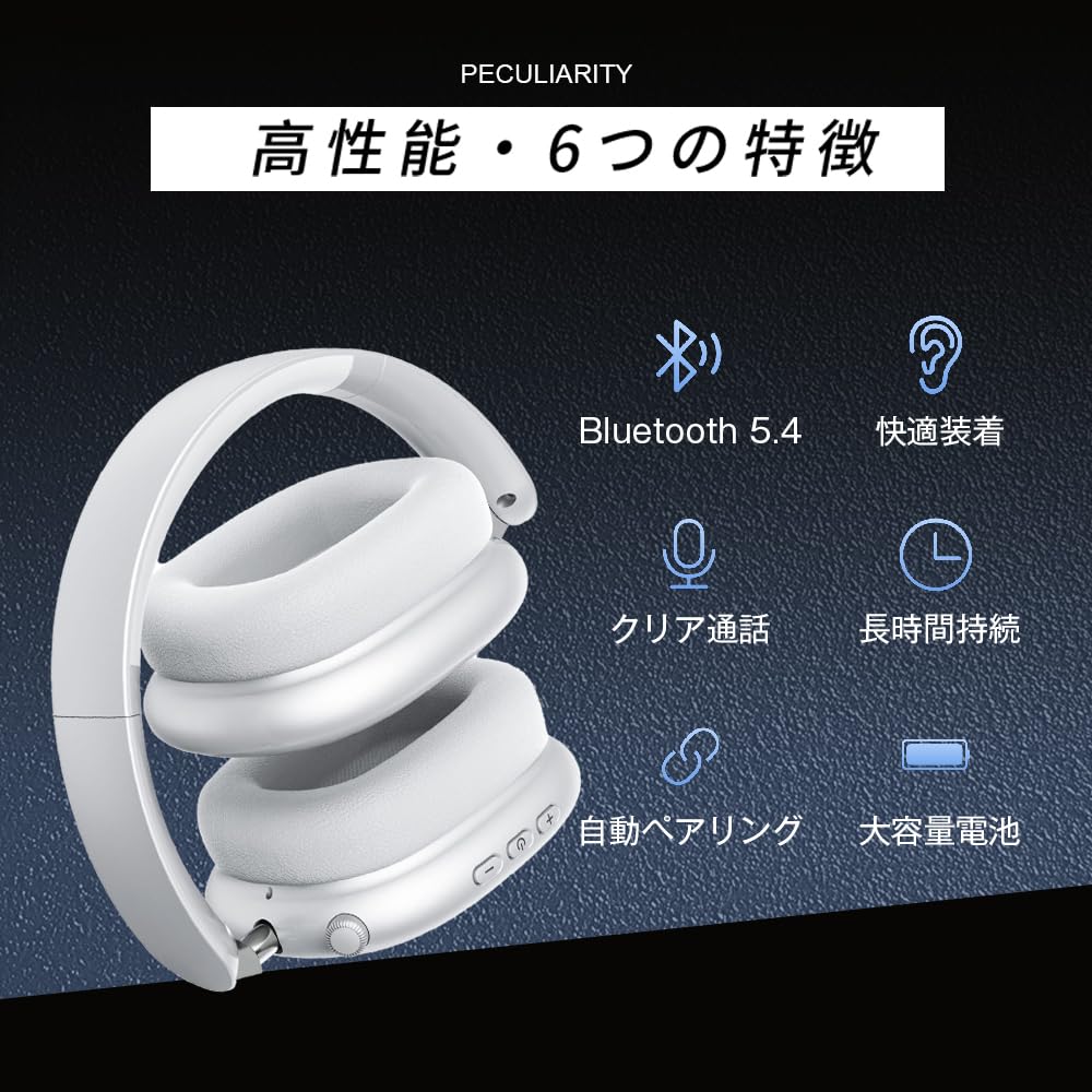 Meisei Wireless Bluetooth ANC Noise HiFi Sound Wired and Dual Sound Leak 30H Continuous Lightweight Headphones, 5.4, Over-Ear Headphones, Canceling,