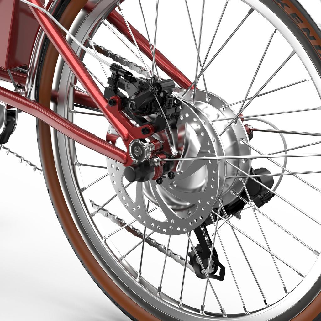 OT02PRO, red/green, 250W motor power, 36V, 5.2AH detachable battery, 20*1.35 inch tires, city road electric bicycle, maximum speed 25KM/H