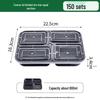 Одноразовые ланч-боксы Bento с 4 отделениями для еды на вынос (150 комплектов)