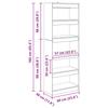 Bookshelf Black Oak Effect 60 x 30 x 166 cm Engineered Wood