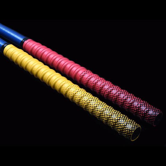 1.8m Fishing Pole Wrap Shock-absorbing Anti-cocoon Faux Leather Gradient Printed Elastic Handle Sweatband Fishing Tool