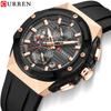 Men's Waterproof Luminous Calendar Chronograph Six Pin Silicone Strap Quartz Business Sports Watch