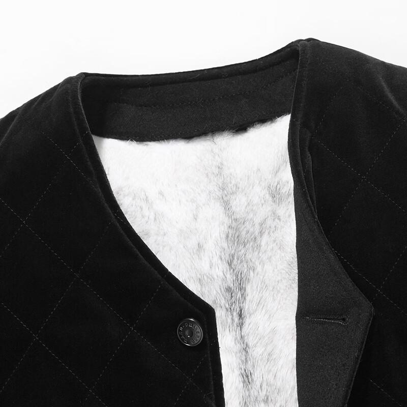 KAISER Men's Premium Mink Fur Lined Vest for Overcoats