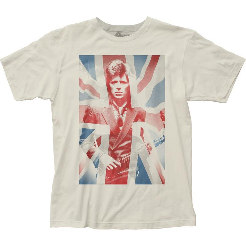David Bowie Union Jack Unisex T-Shirt Music Classic Rock Band Tee New Natural