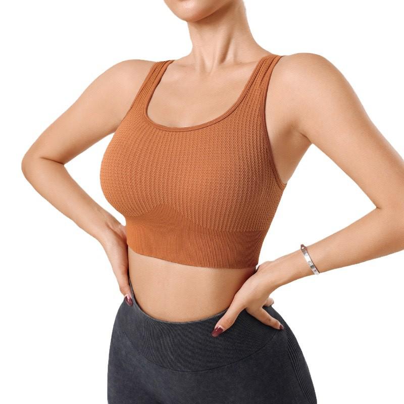 Женский спортивный бюстгальтер для йоги с высокой эластичностью, защитой от ударов и нагрудными вкладышами