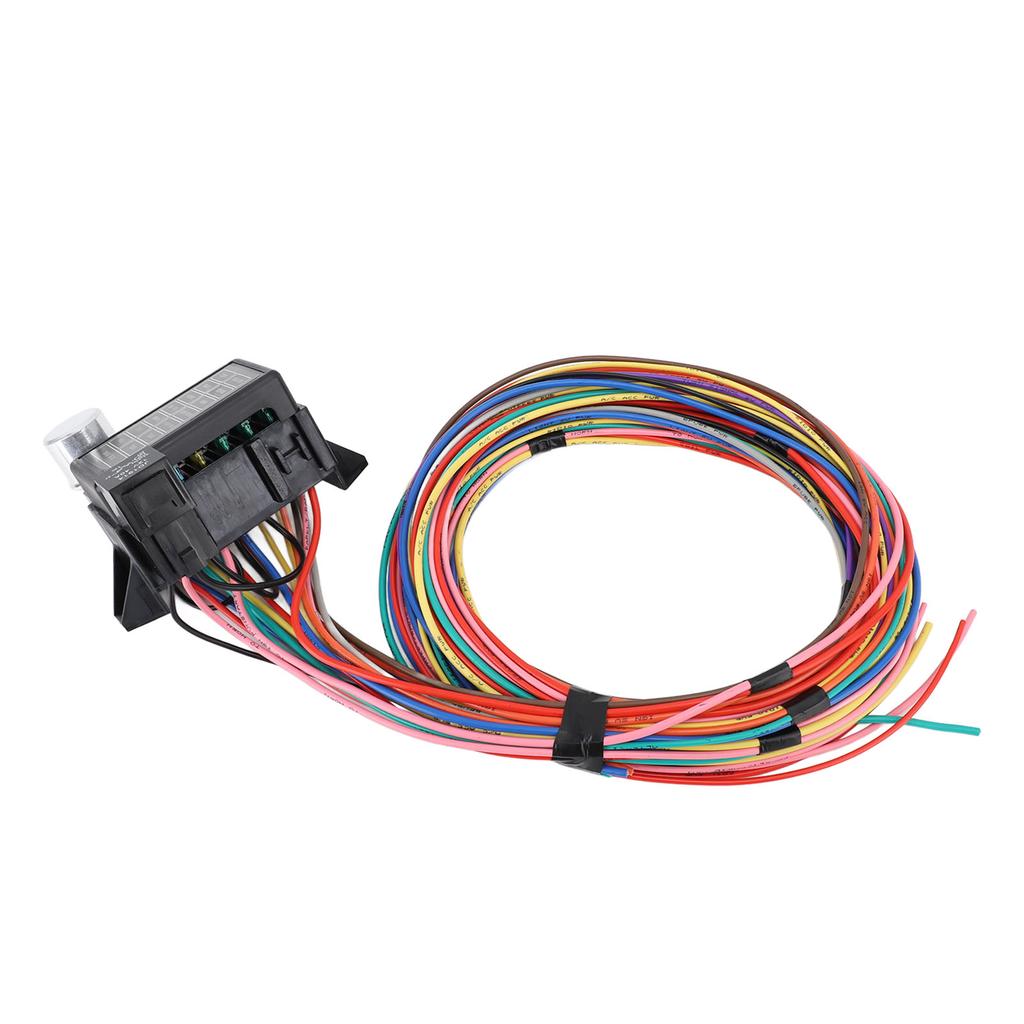 Комплект жгутов из 14 цепей с предохранителями, электрическая защита, стабильное соединение, безопасно для классических автомобилей