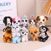 Cartoon Puppy Plush Keychain Cute Stuffed Dog Keyring Backpack Pendant Decoration Bag Charm Car Key Holder For Couple Gifts