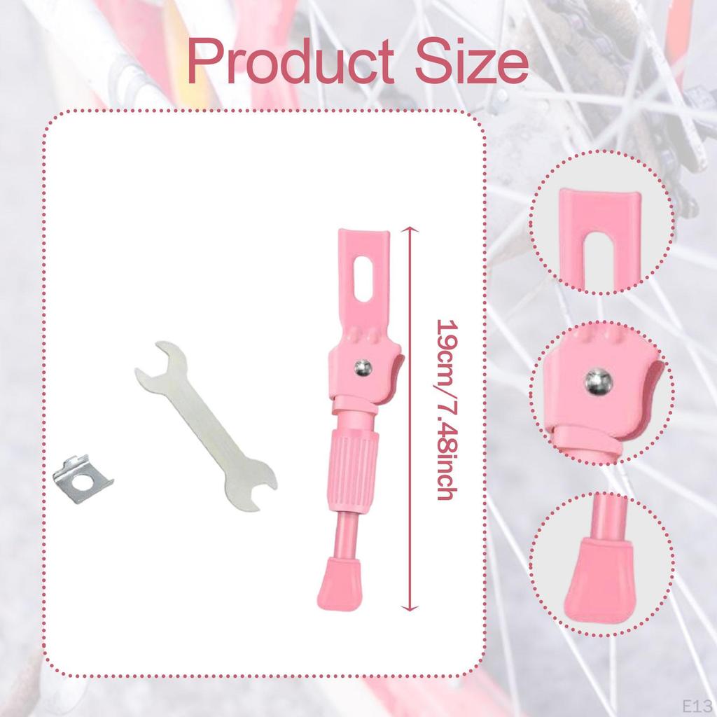 Adjustable Kickstand for Kids Bicycle, Side Support Mountain Bikes