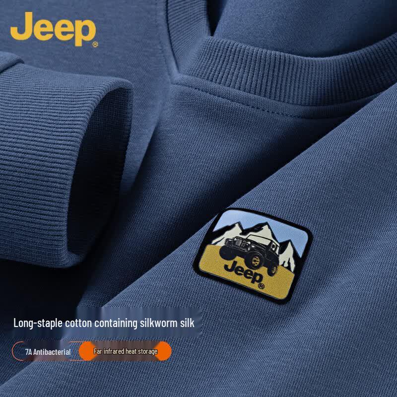 JEEP Men's Heavyweight Antibacterial Silk Blend Crewneck Sweatshirt