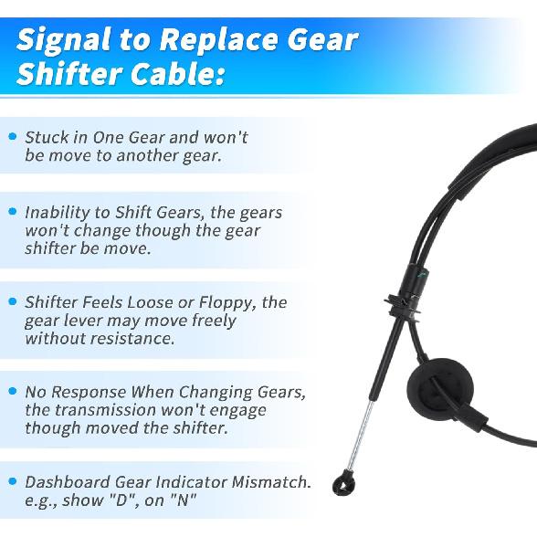 No.25800702 Automatic Transmission Gear Shift Cable for Hummer H3 2006-2010 for Humber H3T 3.7L 2009-2010 A/T Range Lever Shift Control Cable Auto