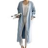[Maison de TAO] maison de tao весна лето осень взрослый легкий бесцветный длинный пиджак пальто женский (светло-голубой, XL)