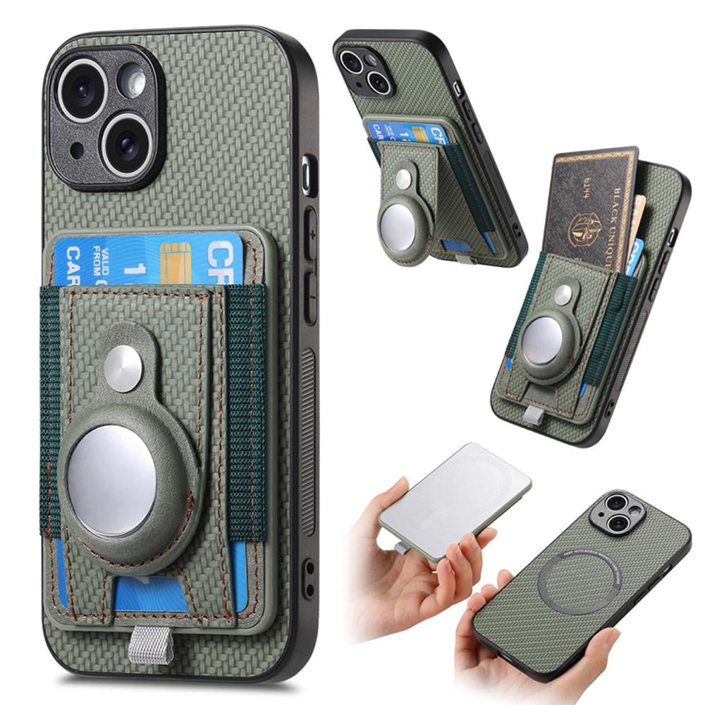 Чехол для iPhone 16 15 14 Plus 13 Mini 12 11 Pro Max Magsafe Чехол для телефона с защитой AirTag Держатель для карт Кошелек Магнитная адсорбция