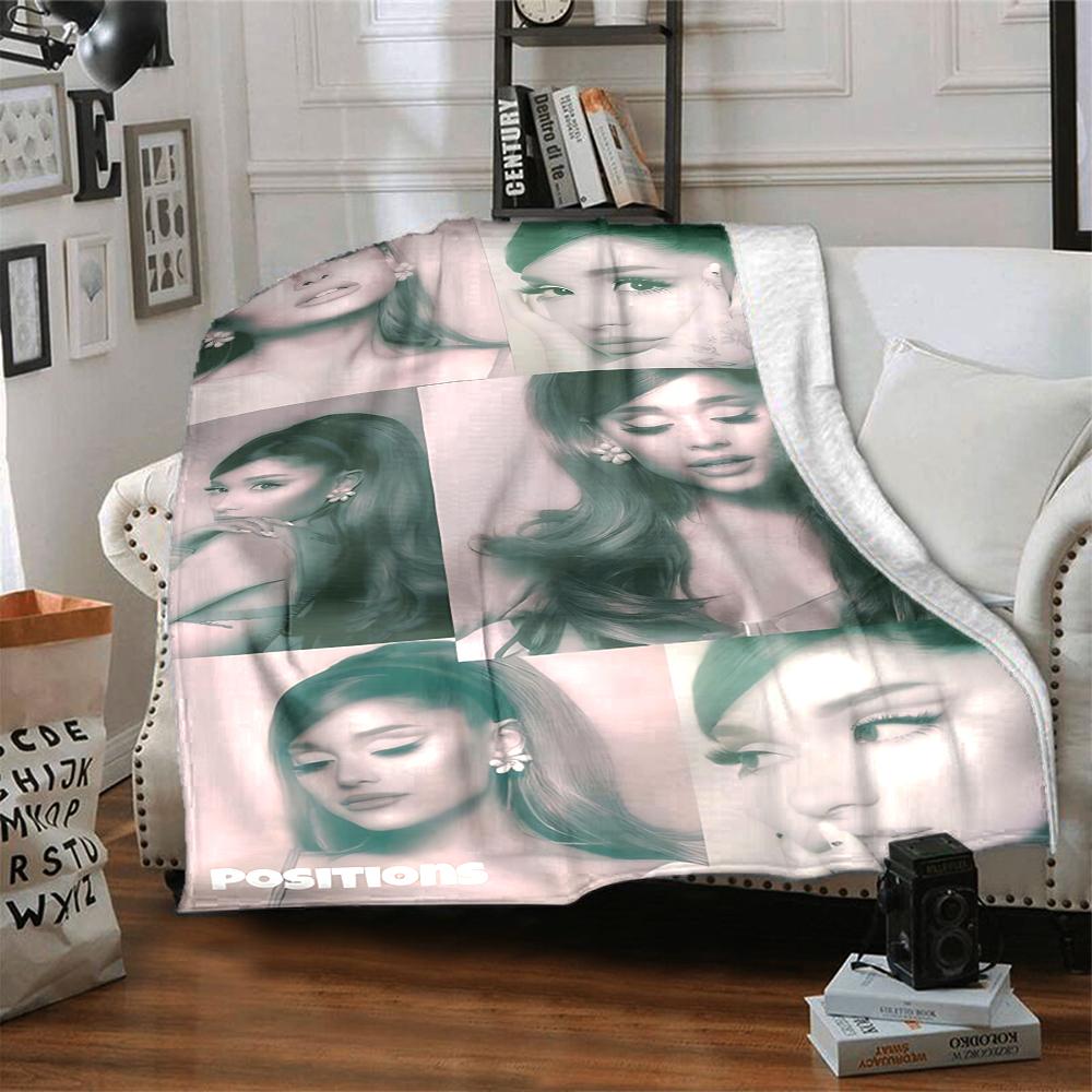Ariana Grande Poses Blanket Soft Throw Blanket For Home Bedroom Bed Sofa Travel Office Solid Christmas Blanket