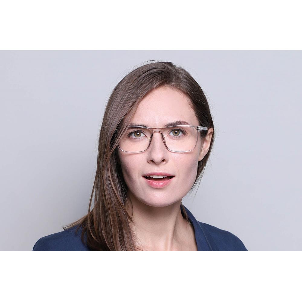 Full Rim Square Transparent Light Grey Smartbuy Collection Deua 218262 C4 Fashion Unisex Eyeglasses