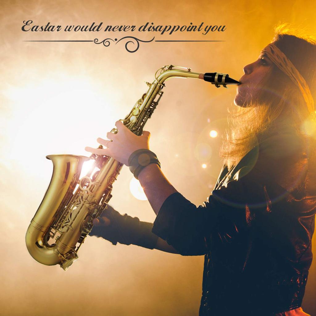 Eastar Alto Saxophone E Saxophone Gold Lacquer Saxophone with Case Care Set Christmas (for Performance) AS-