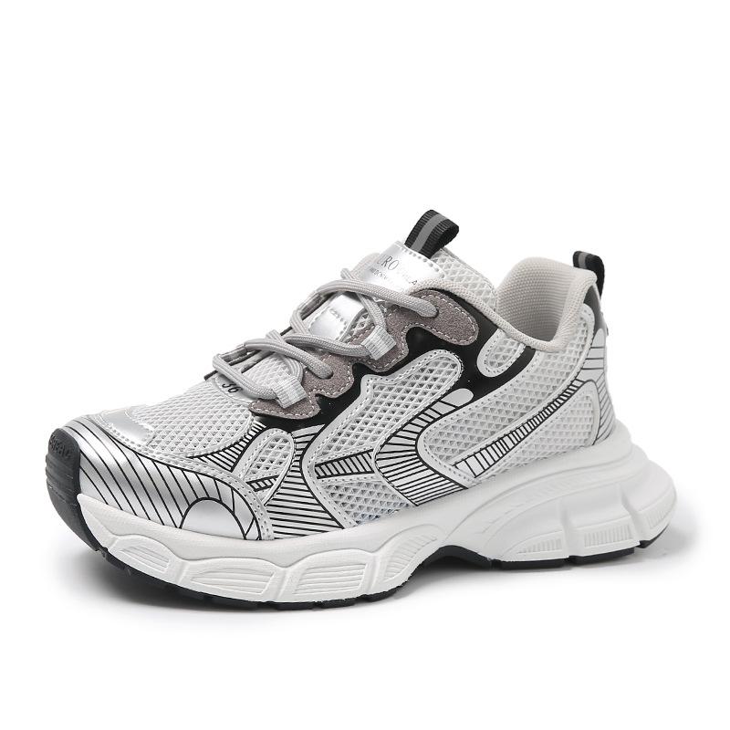 Женская обувь лето новая толстая подошва дышащая сетка сочетание цветов беговая повседневная универсальная спортивная легкая женская обувь