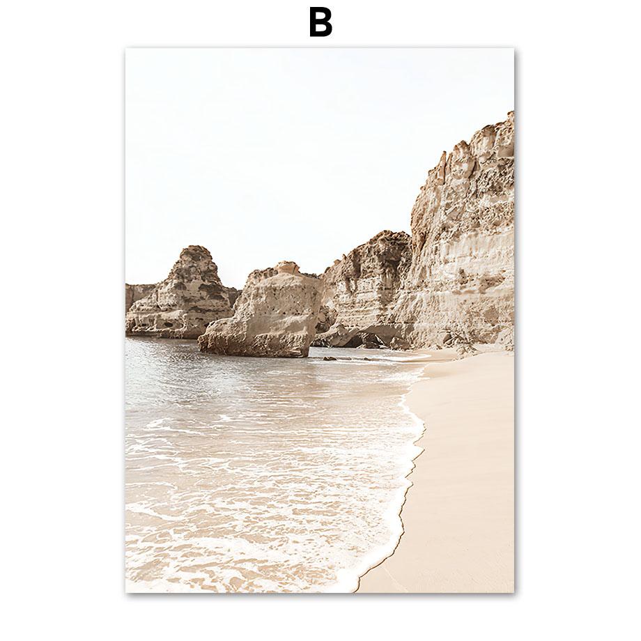 Beige Beach Lighthouse Reed Sea Waves Seascape Wall Art Canvas Painting Posters And Prints Wall Pictures For Living Room Decor