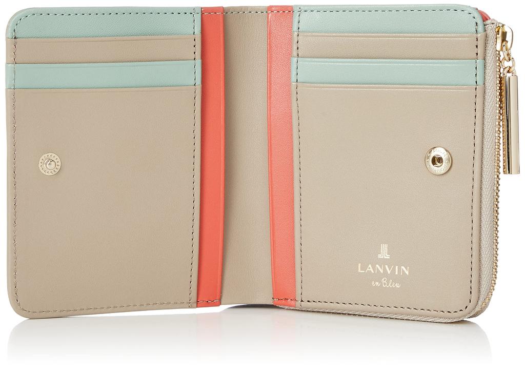 LANVIN en Bleu Люксембургский Цветной Складной Кошелек с Отделениями для Карт и Банкнот, Женский, 482023, Греж
