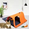 Foldable Felt Cat Tunnel DIY Cat Tunnel Toy Detachable and Washable Cat Climbing Frame Cat Nest with Pendant for Indoor Cat