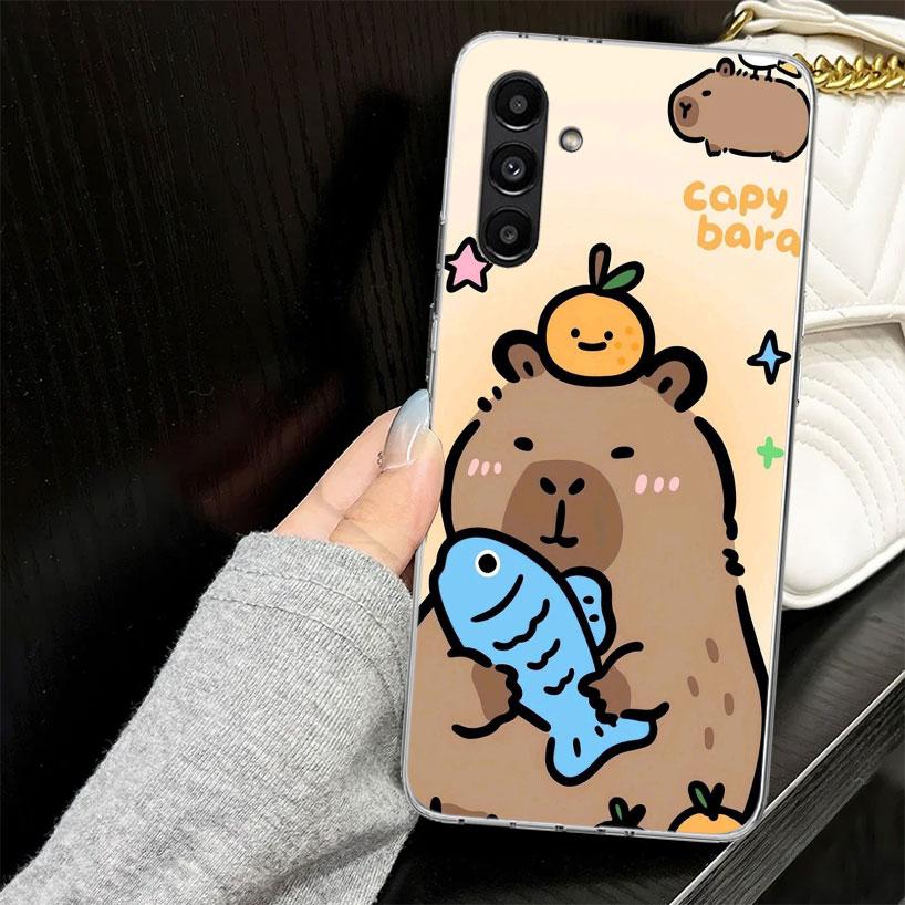 Забавный Капибара Мультяшное Животное Чехол для Samsung A17 A16 A56 A36 A26 A15 A55 A35 A25 A14 A54 A34 A24 Чехол для Телефона A13 A53 A33 A23 A