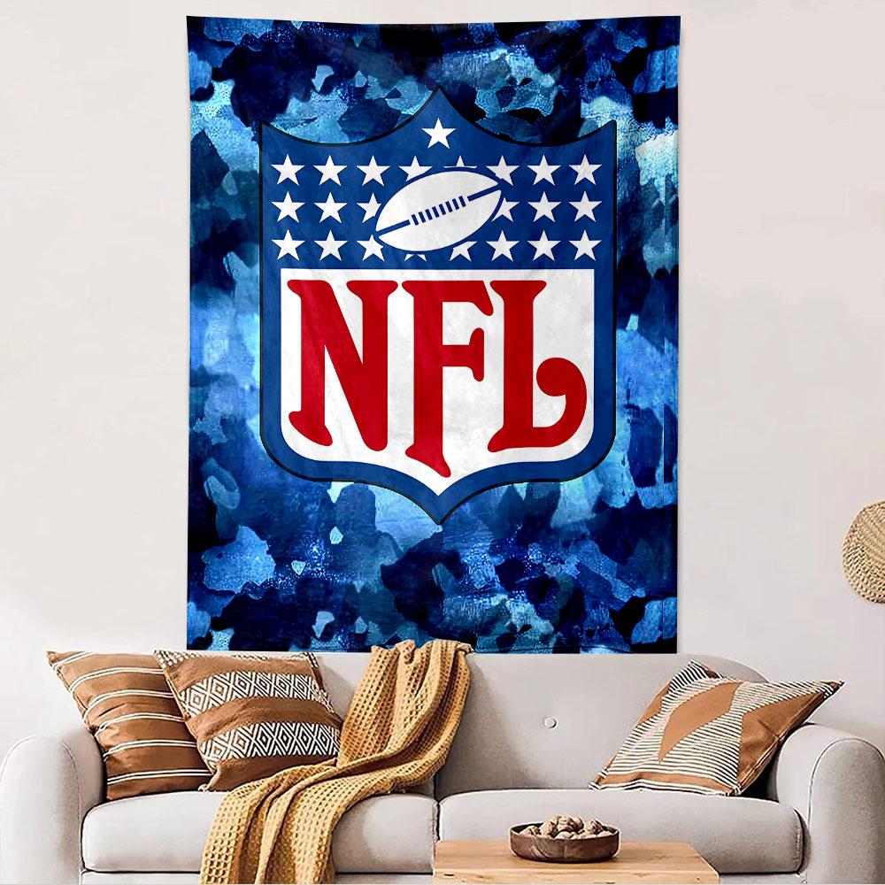 Гобелен с логотипом NFL, Настенное панно, Постер-арт с логотипом американского футбола, Спортивный настенный декор для спальни, гостиной, общежития