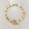 Bohemian Style Natural Stone Chain Bracelet Handmade OT Ring-clasps Bracelet  Party
