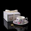 Violet Cup And Saucer Ceramic Retro Light Luxury Coffee Cup And Saucer Set Iris Water Cup Activity Gift Box