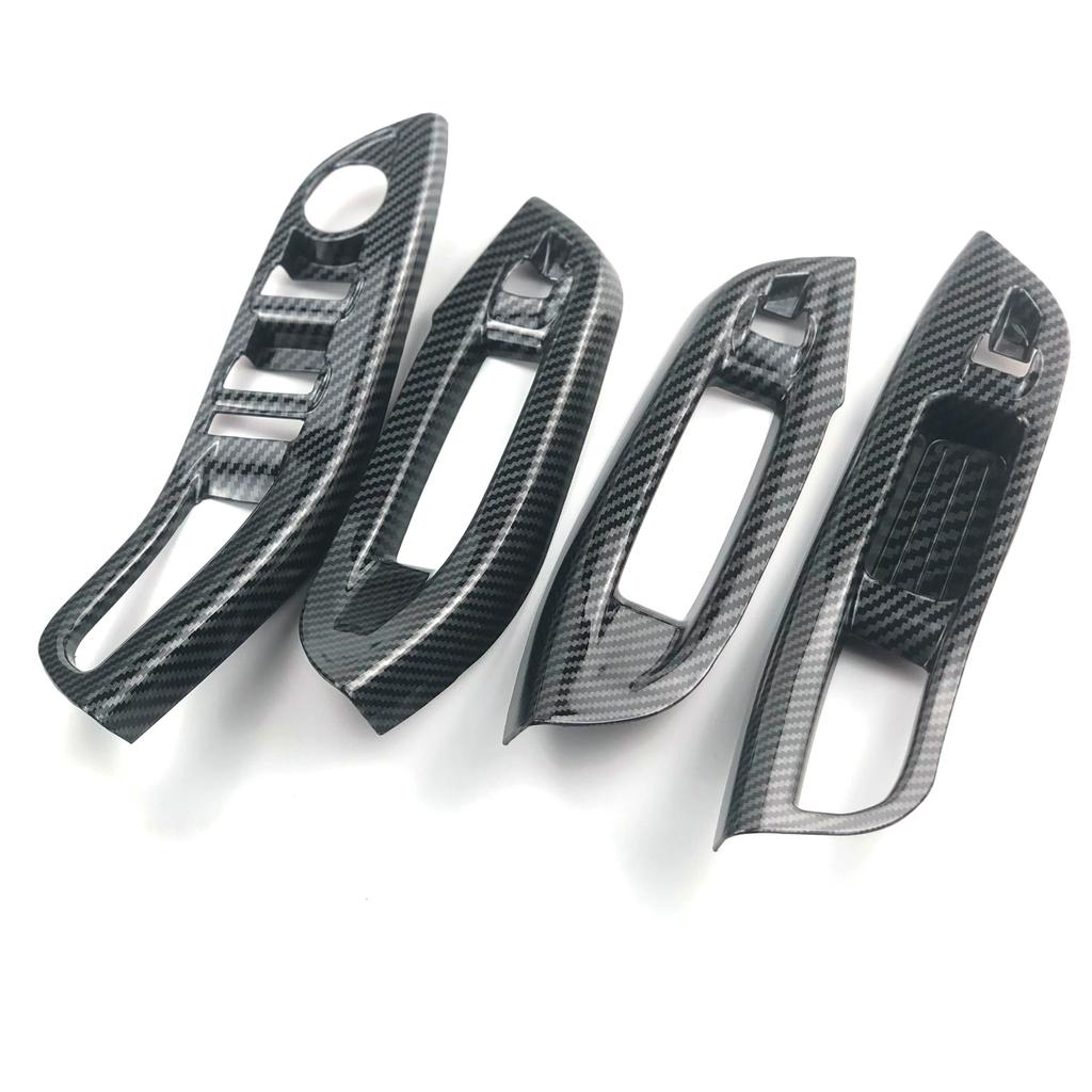 Для Ford Focus 3 MK3 MK4 2009-2017 автомобильные аксессуары, дверной интерьер, подлокотник, оконная панель, декоративная наклейка из углеродного волокна, 4 шт./компл.