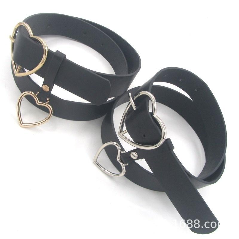 Новый кожаный ремень с пряжкой в виде сердца, регулируемый, панк-мода, поясные ремни EMA