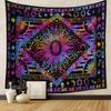 Watercolor color-block tapestry world map fabric wall hanging for bedroom and study room wall decoration background fabric
