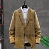 Мужской повседневный костюм Вельветовая мужская модная корейская куртка Весенне-осенняя модная куртка Мужской костюм Верх